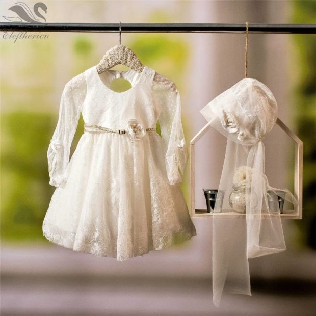 Σετ βαπτιστικών ρούχων για κοριτσάκια Βαπτιστικό ρούχο σετ για κορίτσι_NEVRAMP_060