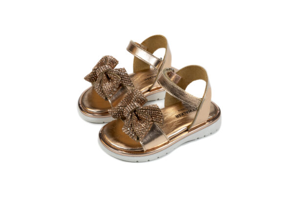 Luxury bronze christening sandals