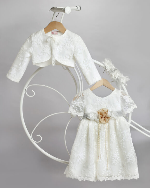 Christening outfit girl ivory color
