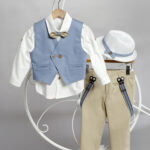 Christening outfit for boy light blue