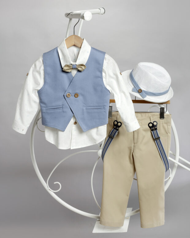 Christening outfit for boy light blue