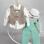 Christening clothes in brown - peanut colors