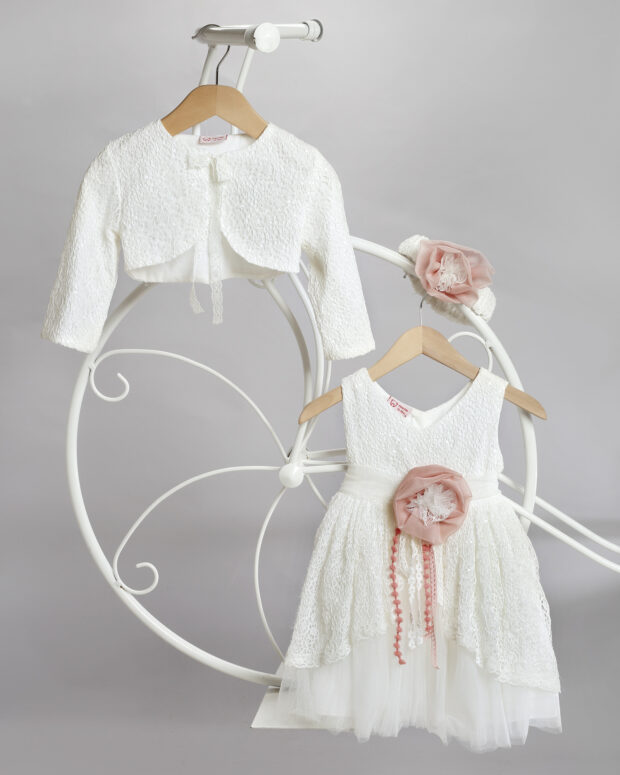 Christening outfit bodice and skirt white