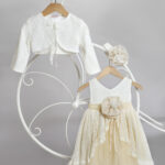 Christening outfit For Girl ivory beige