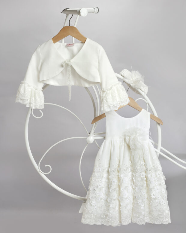 Christening outfit for girl off-white