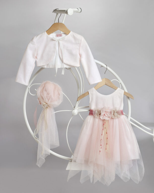 Christening outfit girl baby pink