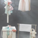 Christening set for girl butterfly