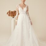 Boho romantic A-line wedding dress